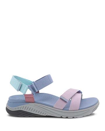 Chaussures de Marche Dansko Racquel Multi Webbing Femme Rose Bleu | FR 574BEX